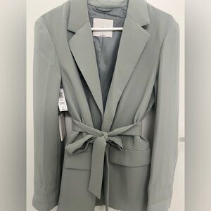 Aritzia Wilfred ESTELI Dusky Green Belted Blazer